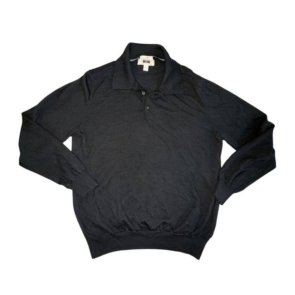 Joesph Abboud Men’s Extra Fine Merino Wool Collar Pullover Black Size XL